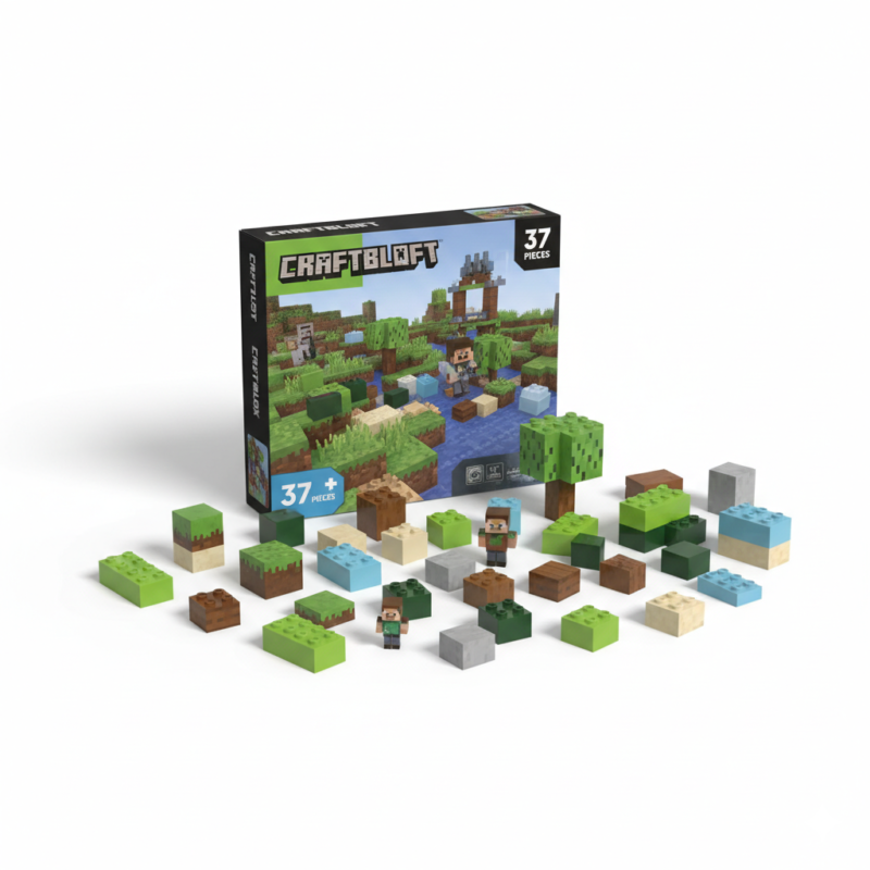 مجموعة بناء “ماين كرافت” التعليمية للأطفال عدد 37 قطعة ممتعة